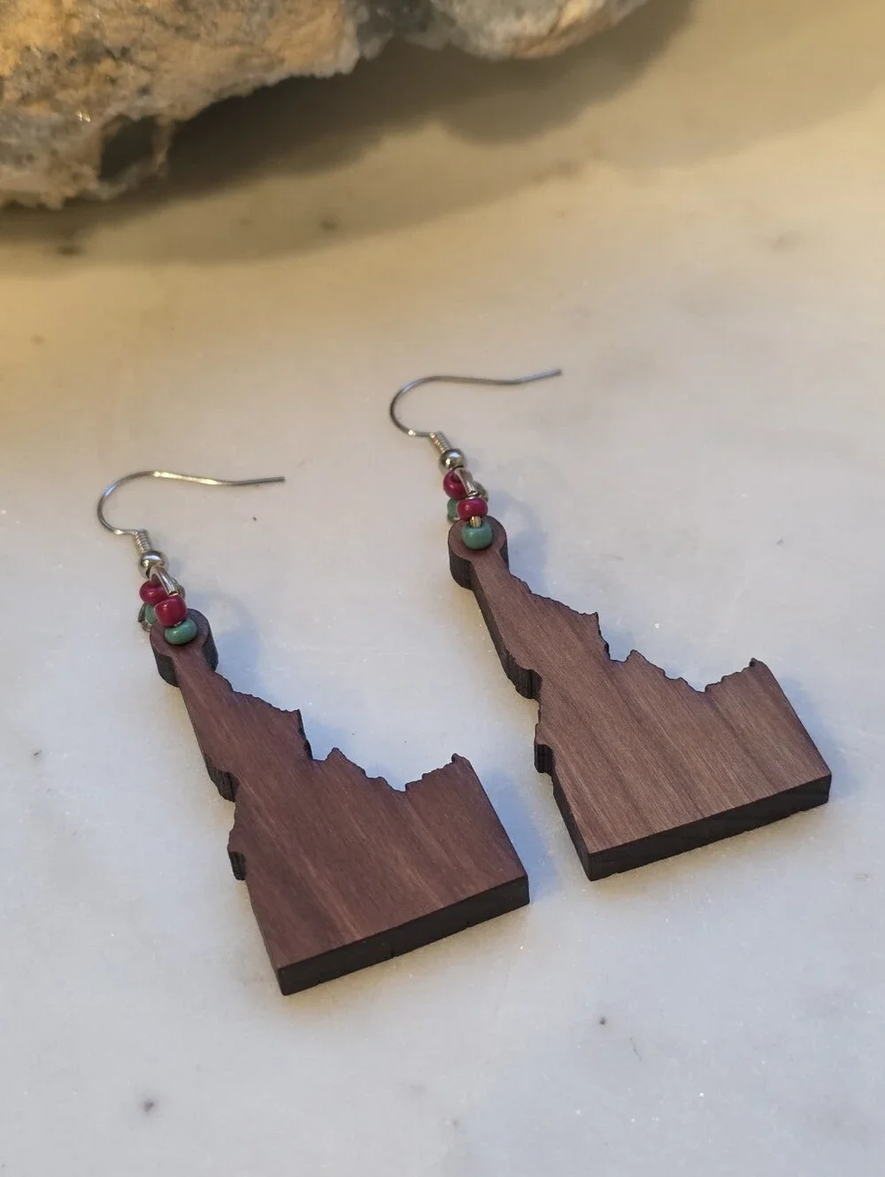 Idaho State Wooden Dangle Earrings – Artisan Laser Cut Wood